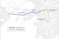 Corredores propostos de transporte coletivo urbano Fonte: LabTrans