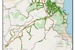 Sobreposição das camadas presentes no cadastro georreferenciado  Fonte: LabTrans