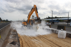 Reforço do subleito com camada de 1 m estabilizada com solo/cal do Pavimento de Concreto Betuminoso Espesso (PCBE)  Fonte: LabTrans/UFSC (2018)