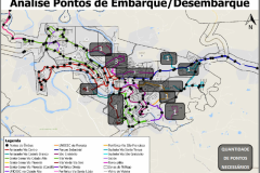 Estudo dos pontos de embarque e desembarque do transporte público coletivo Fonte: LabTrans