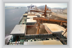 Operação de carregamento de soja no Porto de Paranaguá