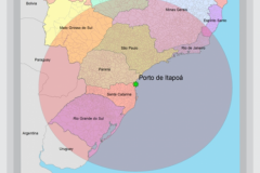Sugestão do raio de influência do Porto de Itapoá